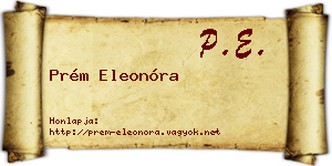Prém Eleonóra névjegykártya